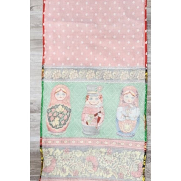 Tea Towel Matryoshka Stacking Doll 100% Cotton Waffle Weave Multicolor 30"x13.5" - Picture 6 of 6